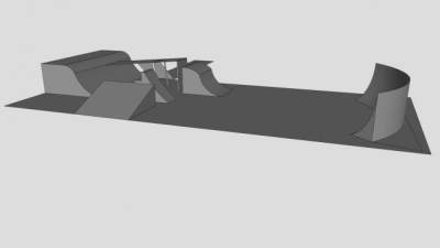 滑板场广场设施SU模型下载_sketchup草图大师SKP模型