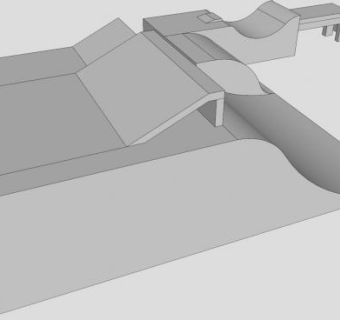 小型滑板场SU模型下载_sketchup草图大师SKP模型