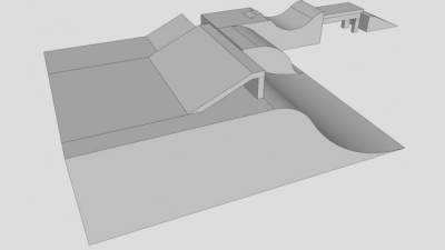 小型滑板场SU模型下载_sketchup草图大师SKP模型