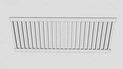 阳台护栏栏杆SU模型下载_sketchup草图大师SKP模型