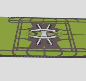 国际机场跑道场地SU模型下载_sketchup草图大师SKP模型