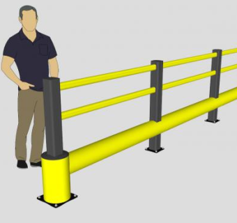 道路单管碰撞防护栏SU模型下载_sketchup草图大师SKP模型