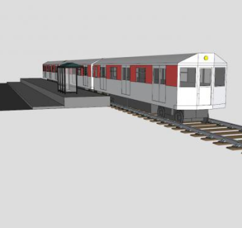 火车铁轨停靠站SU模型下载_sketchup草图大师SKP模型