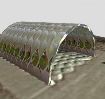 林肯公园动物园南湖拱形亭子SU模型下载_sketchup草图大师SKP模型