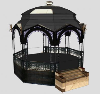 欧式圆顶景观亭SU模型下载_sketchup草图大师SKP模型