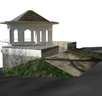 欧式石柱观景台SU模型下载_sketchup草图大师SKP模型