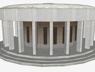 小型清真寺建筑SU模型下载_sketchup草图大师SKP模型