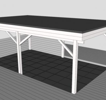 现代四角凉亭SU模型下载_sketchup草图大师SKP模型