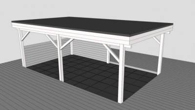 现代四角凉亭SU模型下载_sketchup草图大师SKP模型