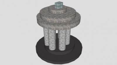 石柱圆顶凉亭SU模型下载_sketchup草图大师SKP模型