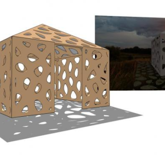 现代镂空观景亭SU模型下载_sketchup草图大师SKP模型