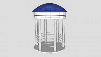 现代圆顶亭子SU模型下载_sketchup草图大师SKP模型