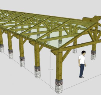 日式木作SPA亭SU模型下载_sketchup草图大师SKP模型