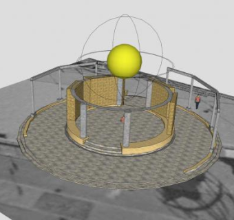 现代雕塑工艺露天亭子SU模型下载_sketchup草图大师SKP模型