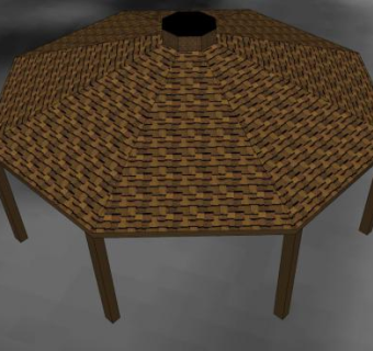 河谷观景塘亭SU模型下载_sketchup草图大师SKP模型