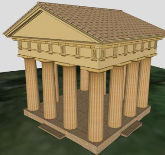 罗马柱石亭SU模型下载_sketchup草图大师SKP模型
