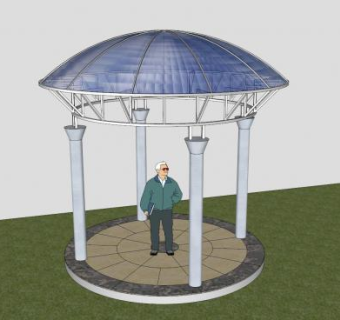 户外花园阳光亭SU模型下载_sketchup草图大师SKP模型