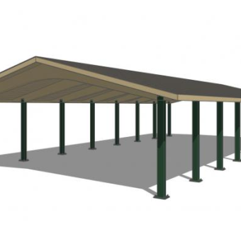 户外大型凉亭SU模型下载_sketchup草图大师SKP模型