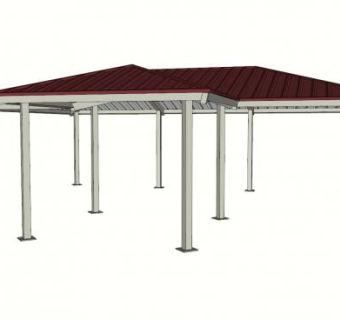 新中式休闲庇荫凉亭SU模型下载_sketchup草图大师SKP模型