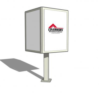 现代路边立体广告牌SU模型下载_sketchup草图大师SKP模型