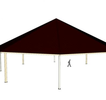 现代单檐八角亭子SU模型下载_sketchup草图大师SKP模型