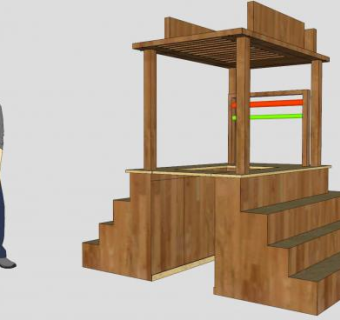 木制报刊亭SU模型下载_sketchup草图大师SKP模型