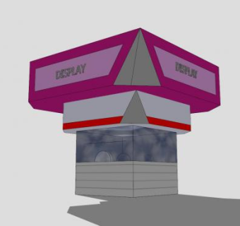 现代报刊售卖亭SU模型下载_sketchup草图大师SKP模型