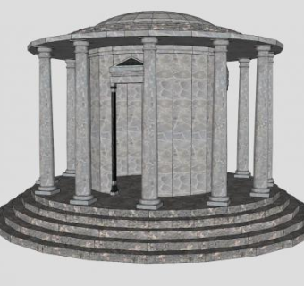 新古典花园石亭SU模型下载_sketchup草图大师SKP模型
