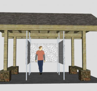 现代隔板凉亭SU模型下载_sketchup草图大师SKP模型