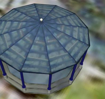 现代十二角凉亭SU模型下载_sketchup草图大师SKP模型