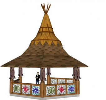 东南亚尖顶凉亭SU模型下载_sketchup草图大师SKP模型