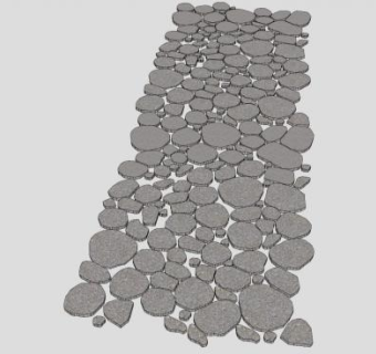 花园石砖石径小路SU模型下载_sketchup草图大师SKP模型