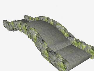 <em>长</em>青苔的石造拱桥SU模型下载_sketchup草图大师SKP模型