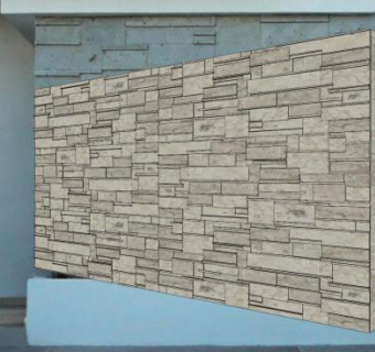 别墅简约石砖墙SU模型下载_sketchup草图大师SKP模型