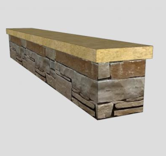 户外公园长石凳SU模型下载_sketchup草图大师SKP模型