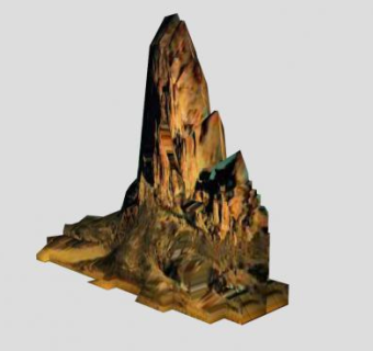 3D岩石山体建筑SU模型下载_sketchup草图大师SKP模型