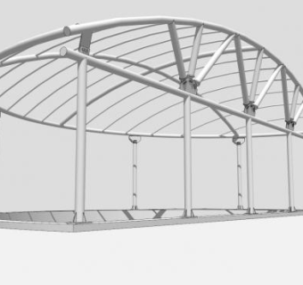 现代风格金属廊架SU模型下载_sketchup草图大师SKP模型