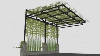 装饰藤蔓金属廊架SU模型下载_sketchup草图大师SKP模型