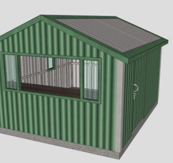 小型金属仓库铁棚SU模型下载_sketchup草图大师SKP模型