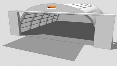 拱形钢棚仓库SU模型下载_sketchup草图大师SKP模型