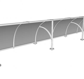 钢化合物车站雨棚SU模型下载_sketchup草图大师SKP模型