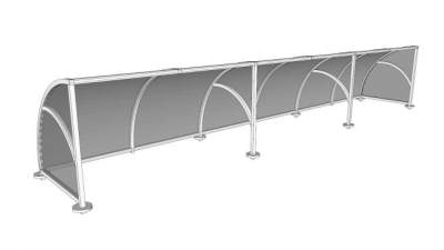 钢化合物车站雨棚SU模型下载_sketchup草图大师SKP模型
