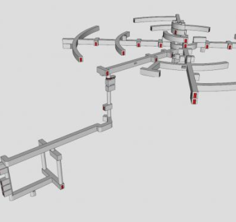 航天飞机控制室甲板系统SU模型下载_sketchup草图大师SKP模型