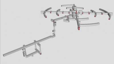 航天飞机控制室甲板系统SU模型下载_sketchup草图大师SKP模型