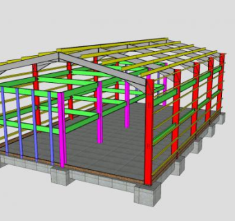 建筑构架廊架设计SU模型下载_sketchup草图大师SKP模型