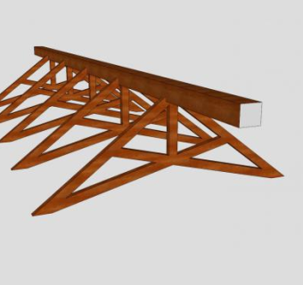 中式房屋梁架SU模型下载_sketchup草图大师SKP模型
