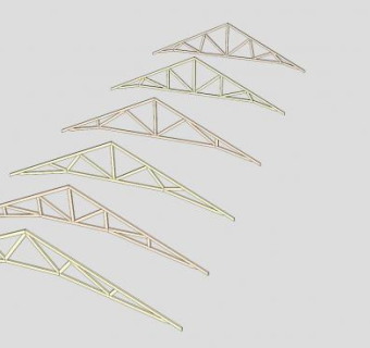 房屋屋顶三角桁架SU模型下载_sketchup草图大师SKP模型