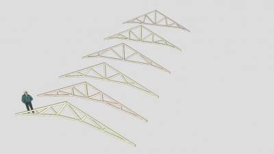 房屋屋顶三角桁架SU模型下载_sketchup草图大师SKP模型