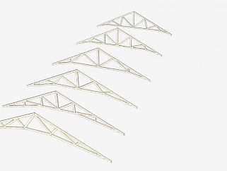 <em>房屋屋顶</em>三角桁架SU模型下载_sketchup草图大师SKP模型