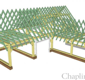 有软木桁架和楼梯的大马车房SU模型下载_sketchup草图大师SKP模型